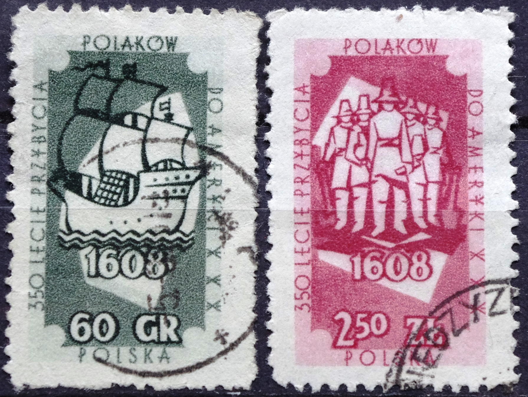 pašto ženklas, Lenkija, emigracija į Ameriką