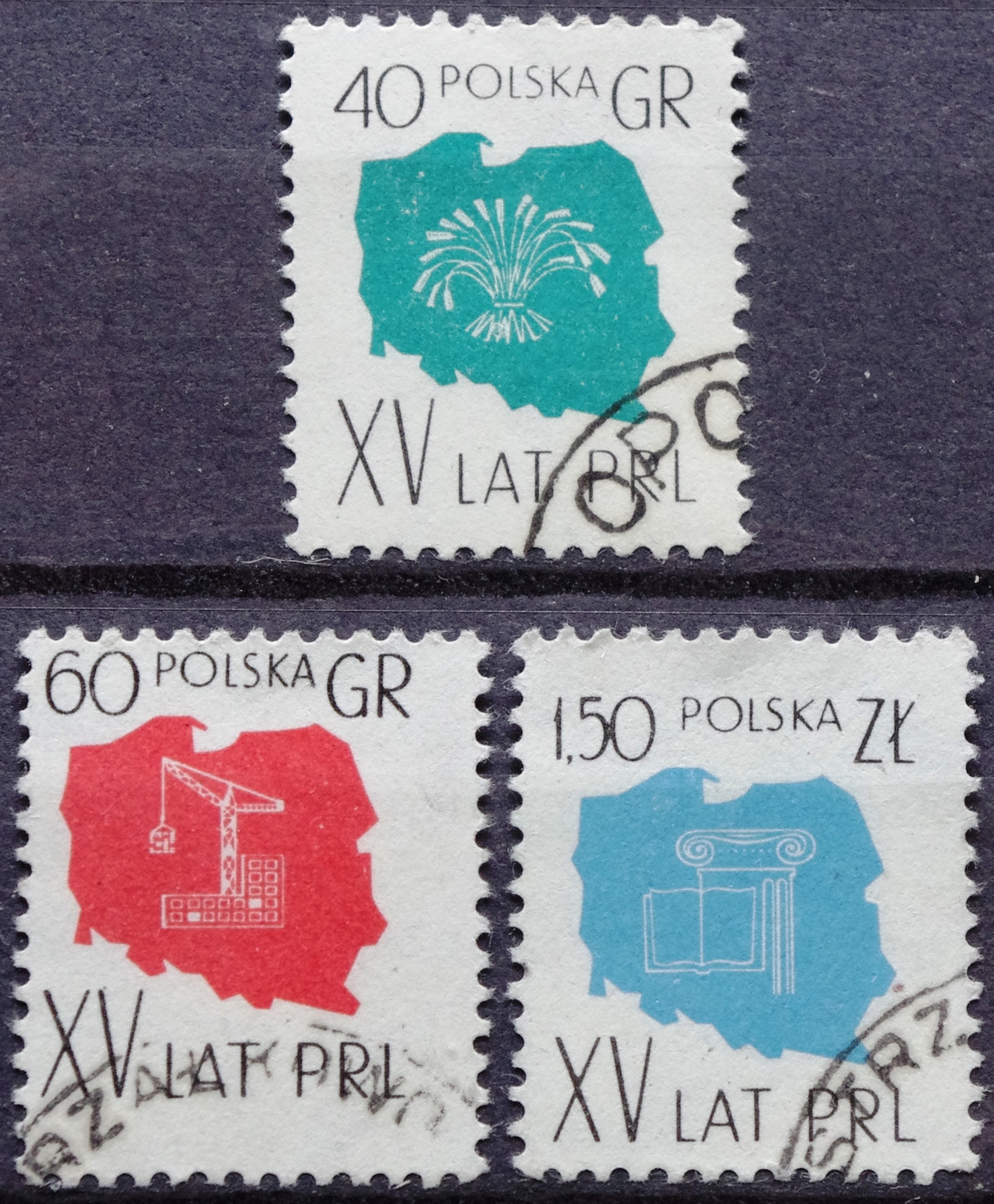 pašto ženklas, Lenkija, 15 metų Lenkijos Liaudies Respublikai