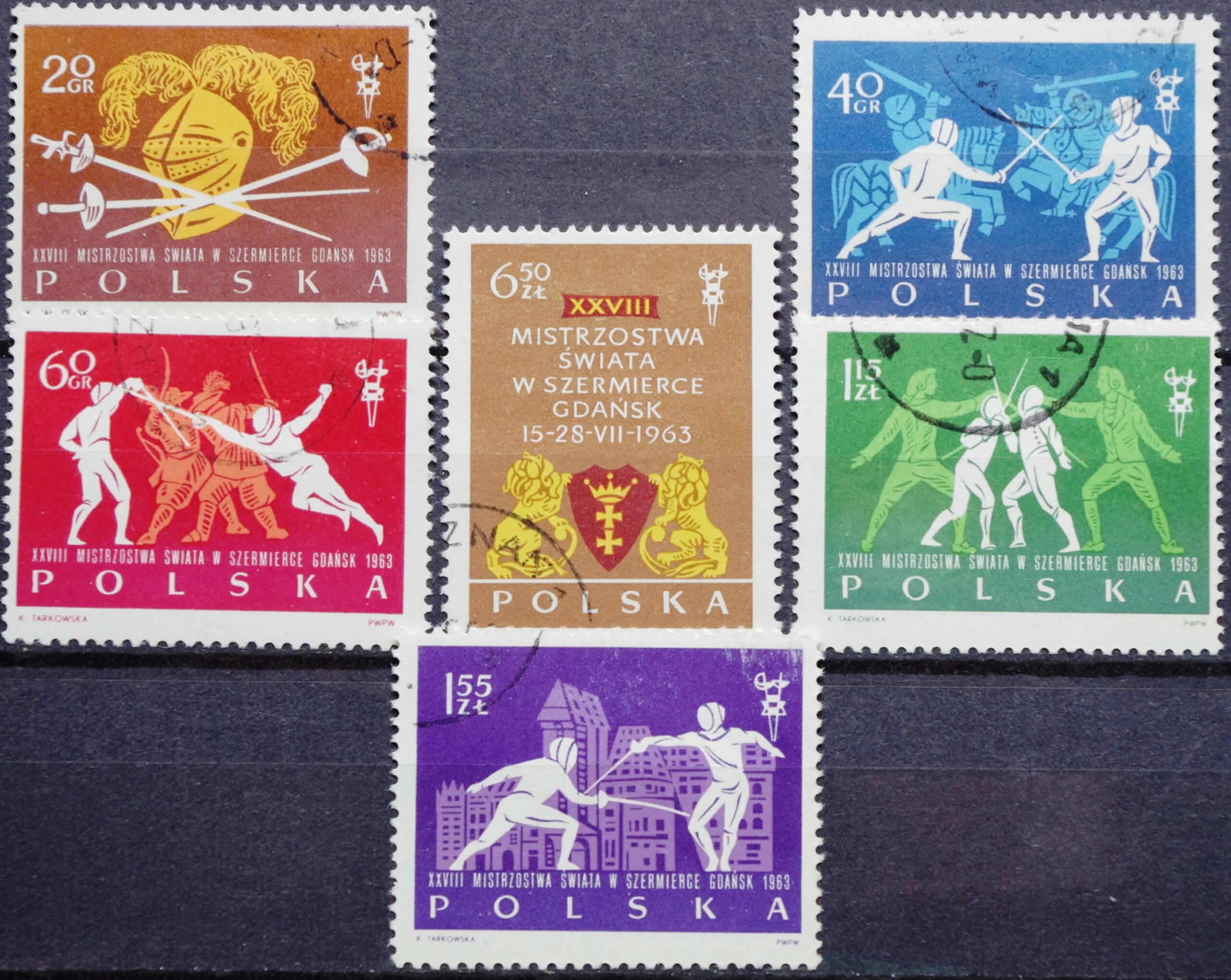 pašto ženklai, Lenkija, fechtavimas