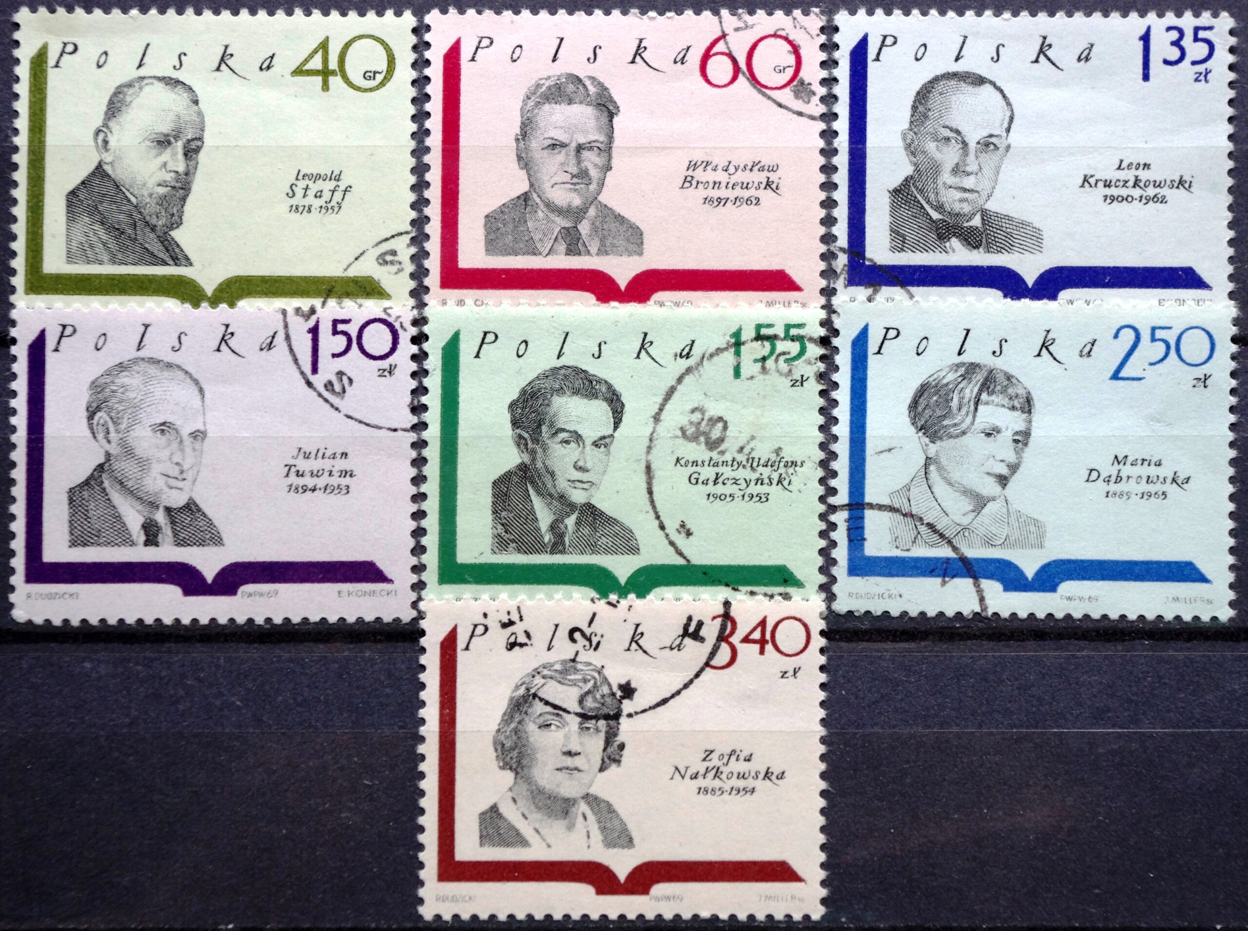 pašto ženklai, Lenkija, rašytojai