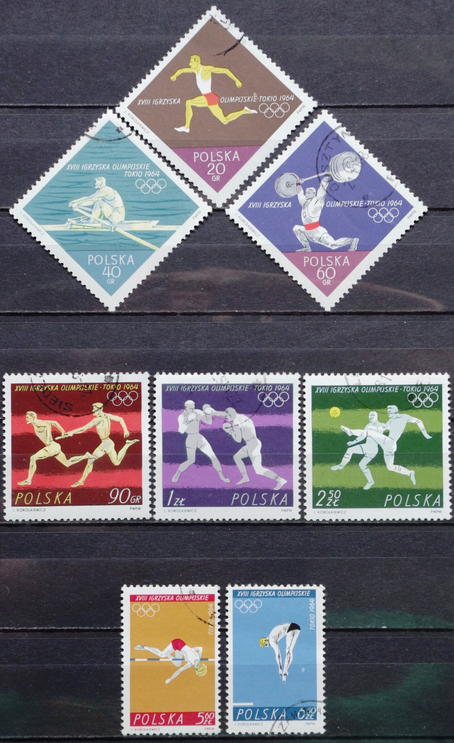 pašto ženklai, Lenkija, Tokijo olimpinės žaidynės