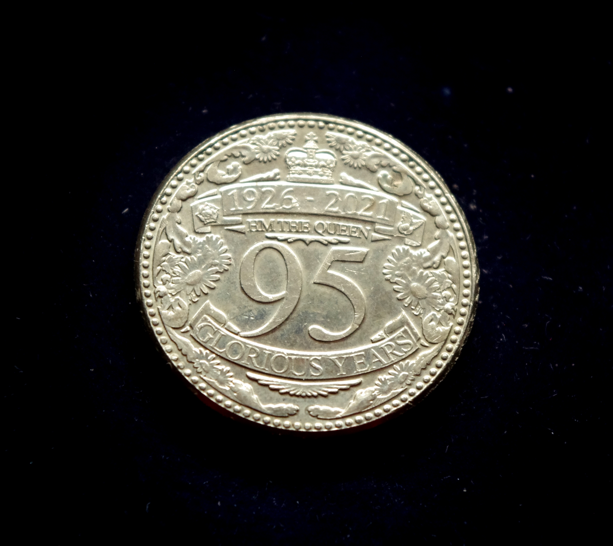 Gibraltaro 1 svaro proginė moneta. 95-asis karalienės gimtadienis