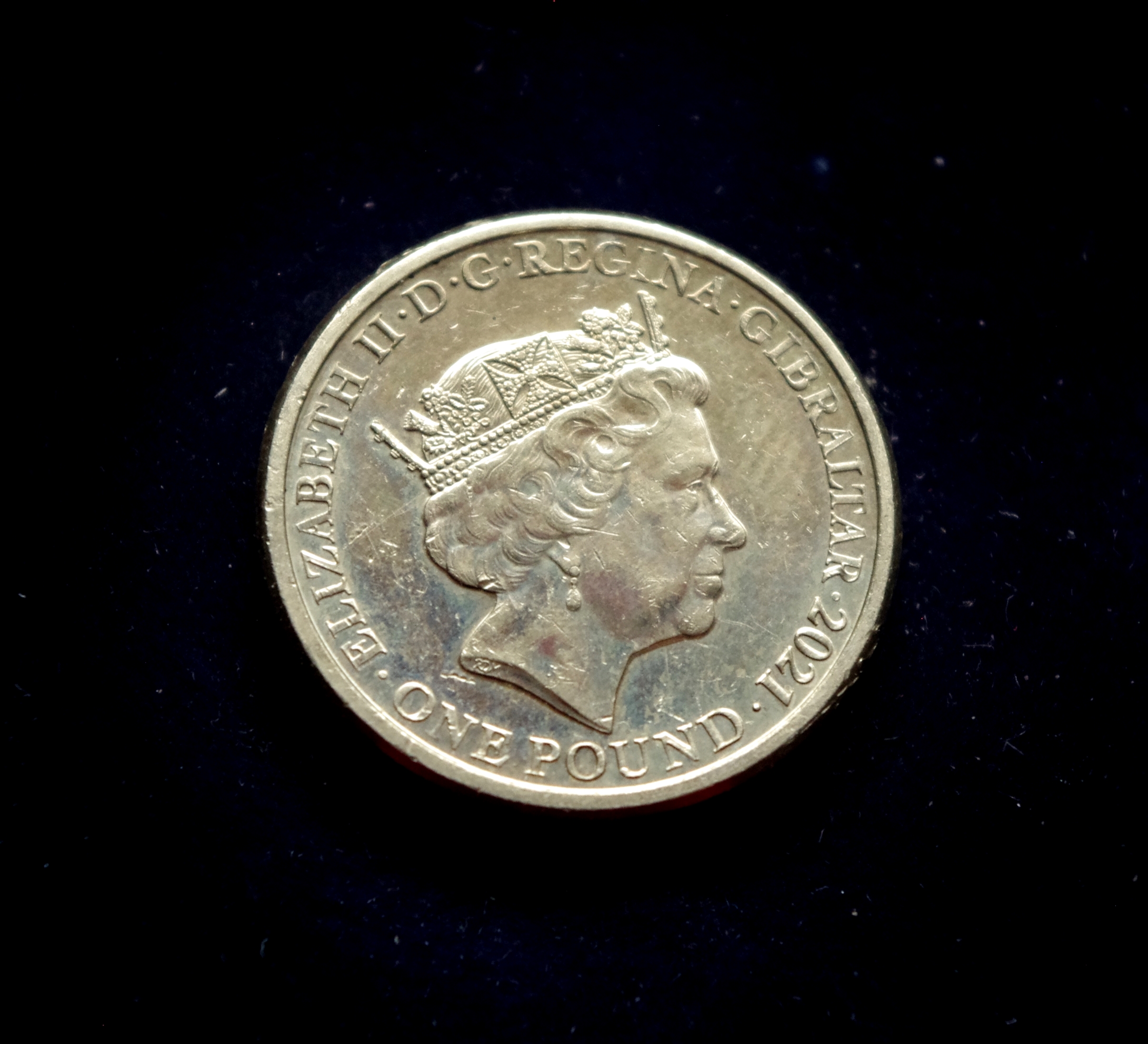 Gibraltaro 1 svaro proginė moneta. 95-asis karalienės gimtadienis