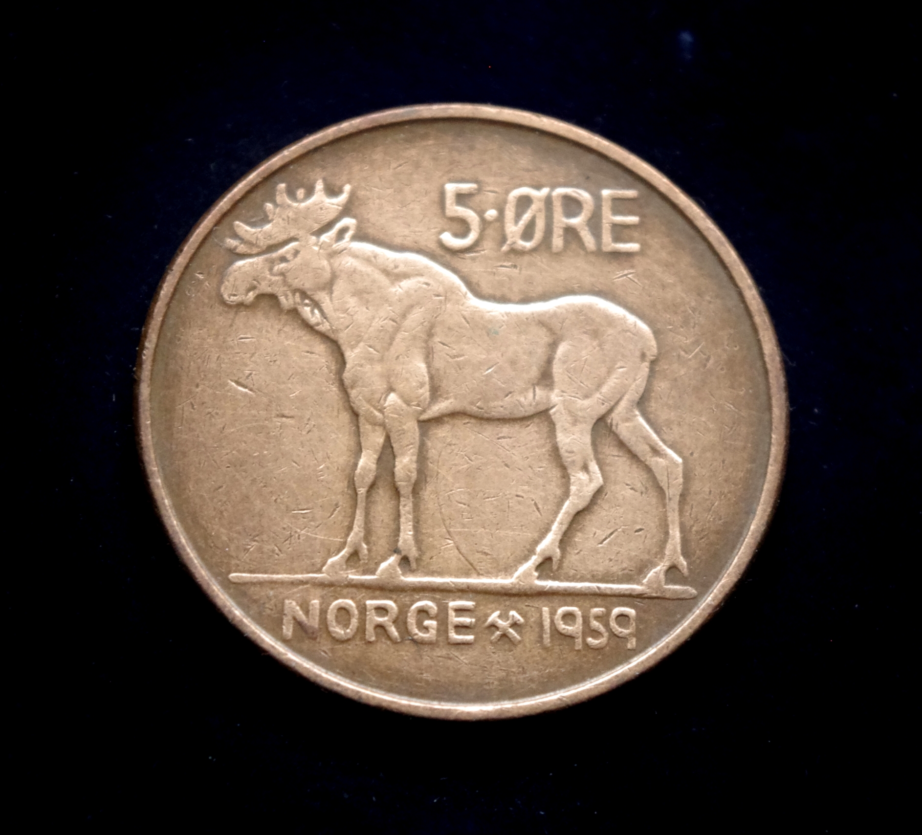 moneta, 5 erės, Norvegija, briedis