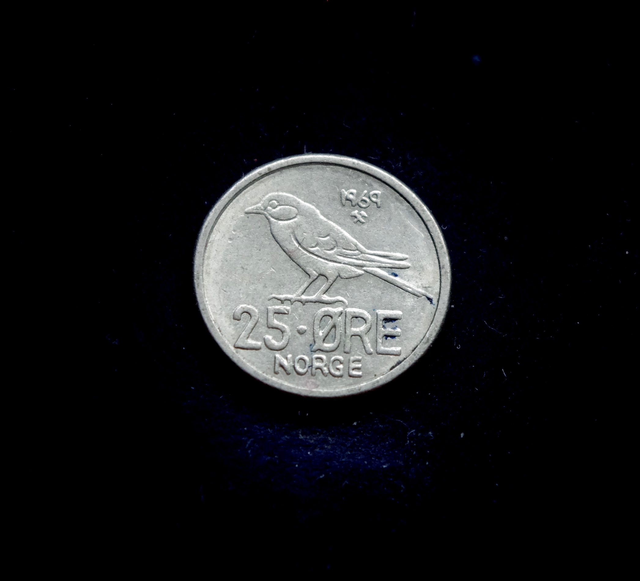 moneta, 25 erės, Norvegija, paukštis zylė