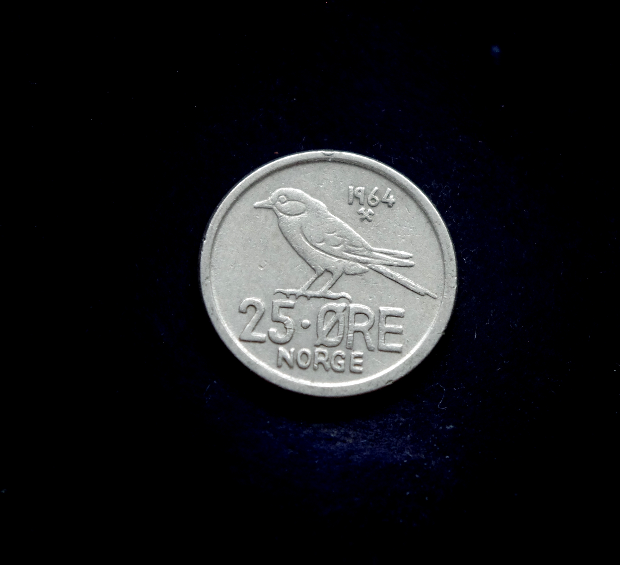 moneta, 25 erės, Norvegija, paukštis zylė