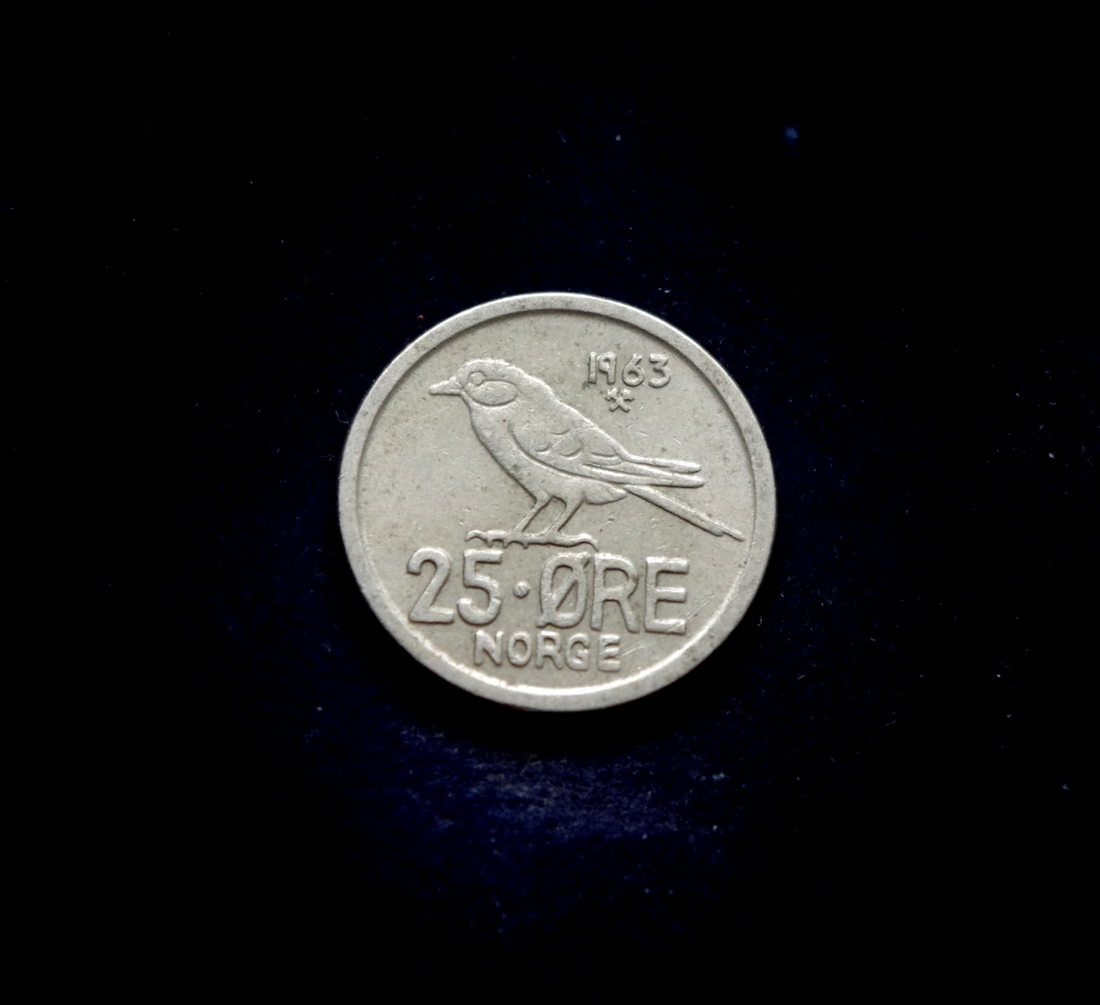 moneta, 25 erės, Norvegija, paukštis zylė