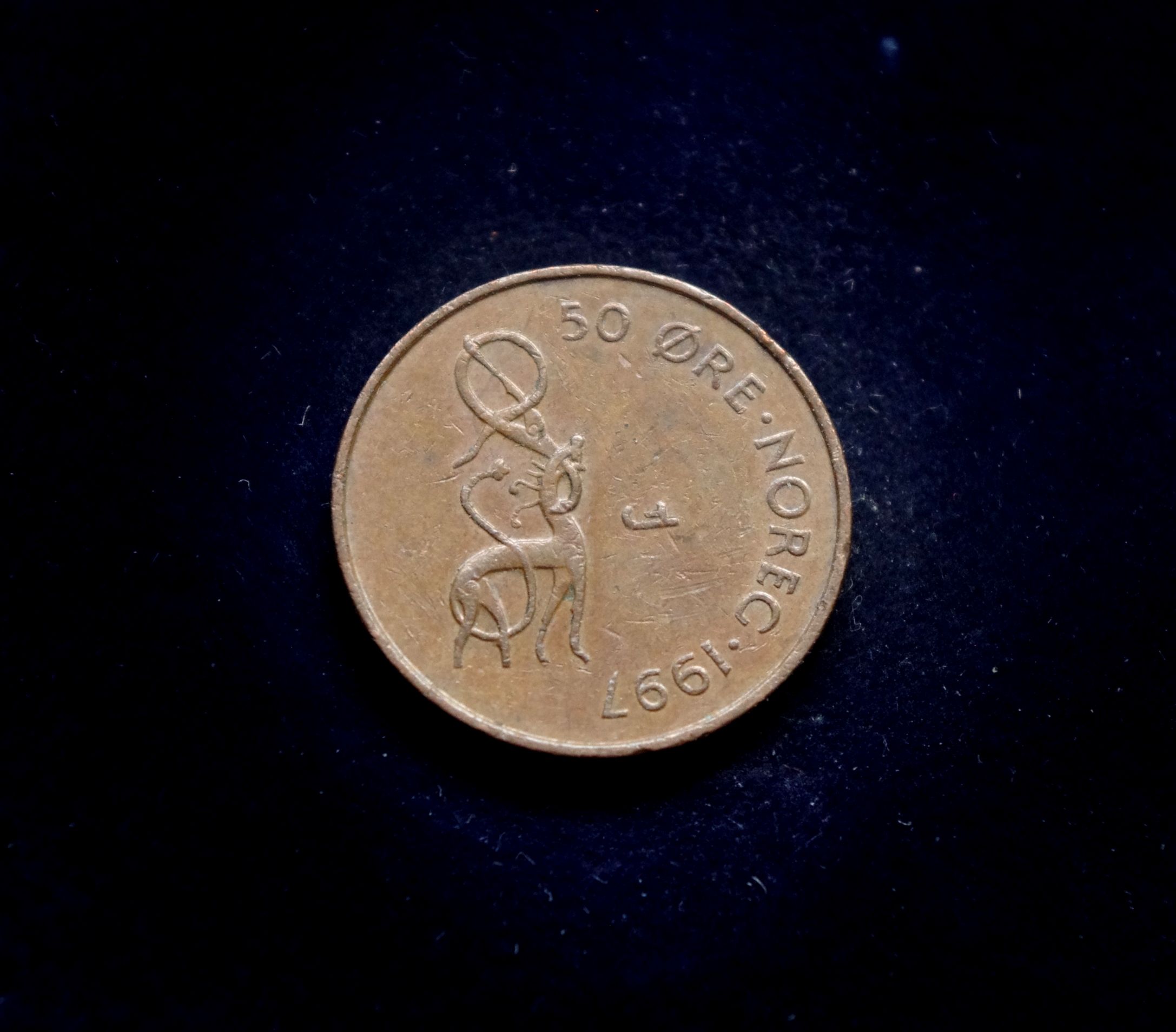 moneta, 50 erių, Norvegija, drakonas