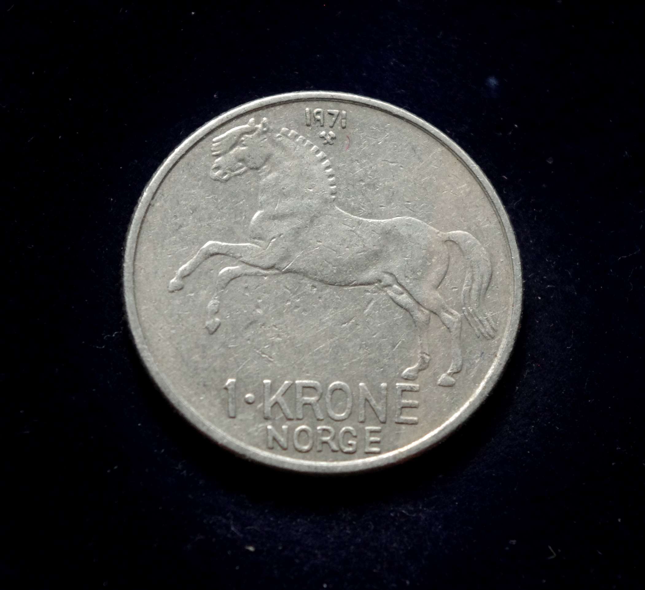 moneta, 1 krona, Norvegija, arklys