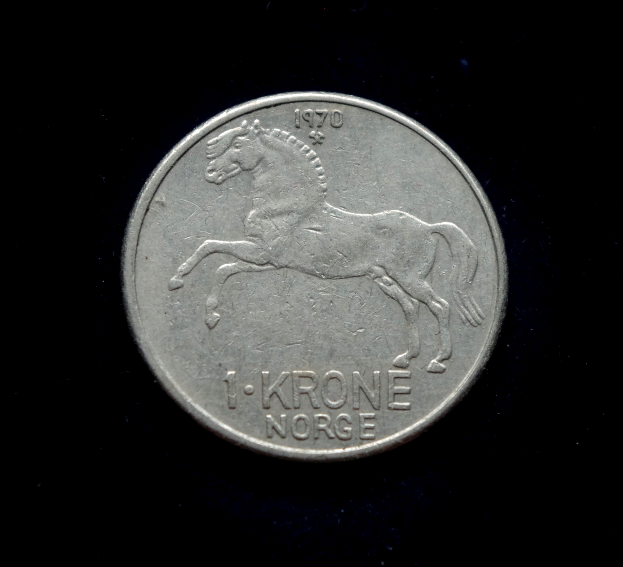 moneta, 1 krona, Norvegija, arklys