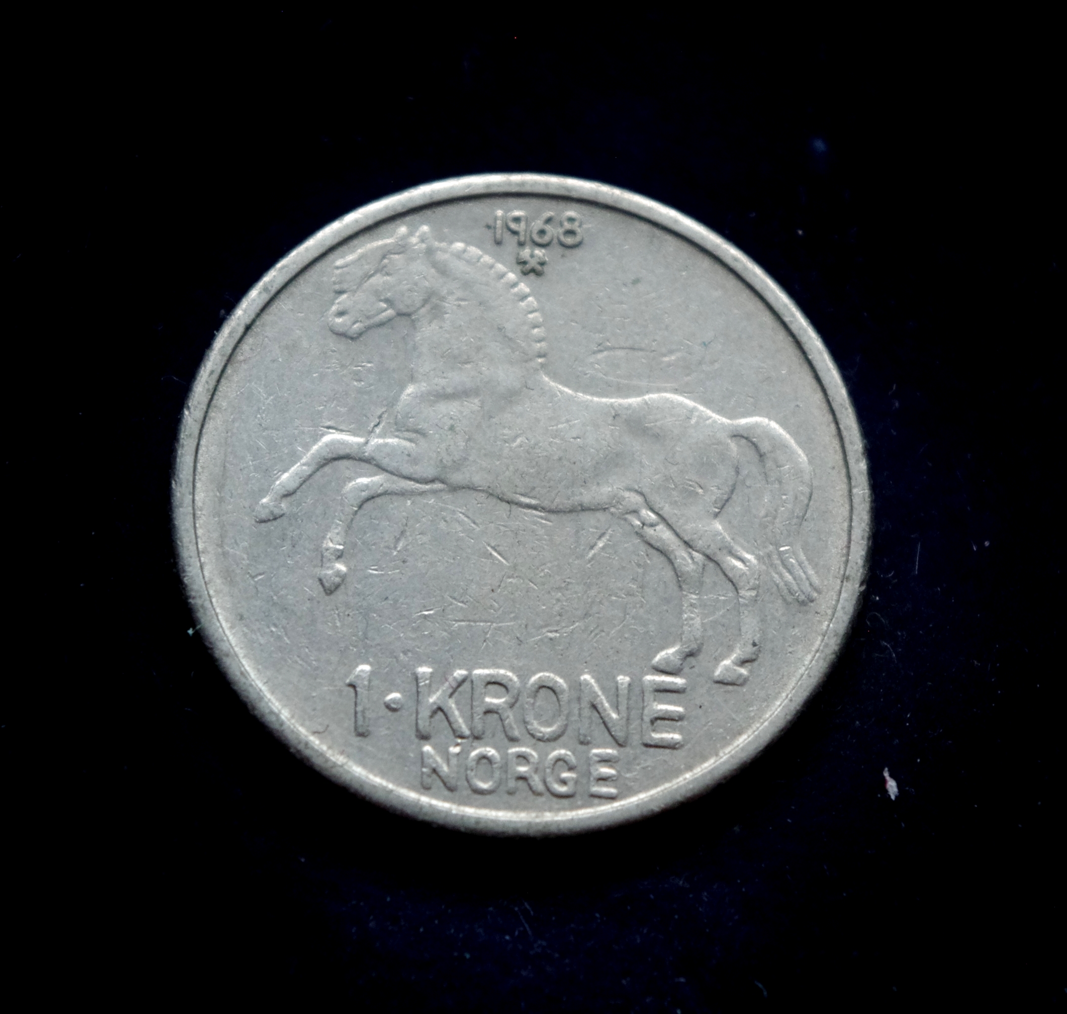 moneta, 1 krona, Norvegija, arklys