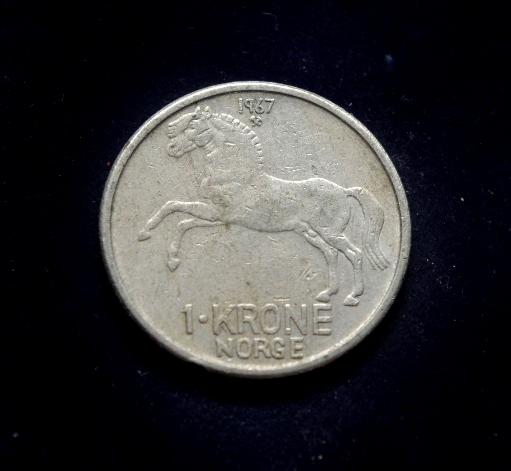 moneta, 1 krona, Norvegija, arklys