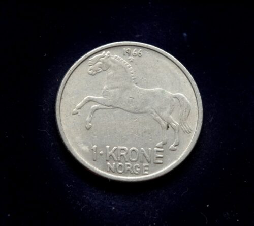 moneta, 1 krona, Norvegija, arklys