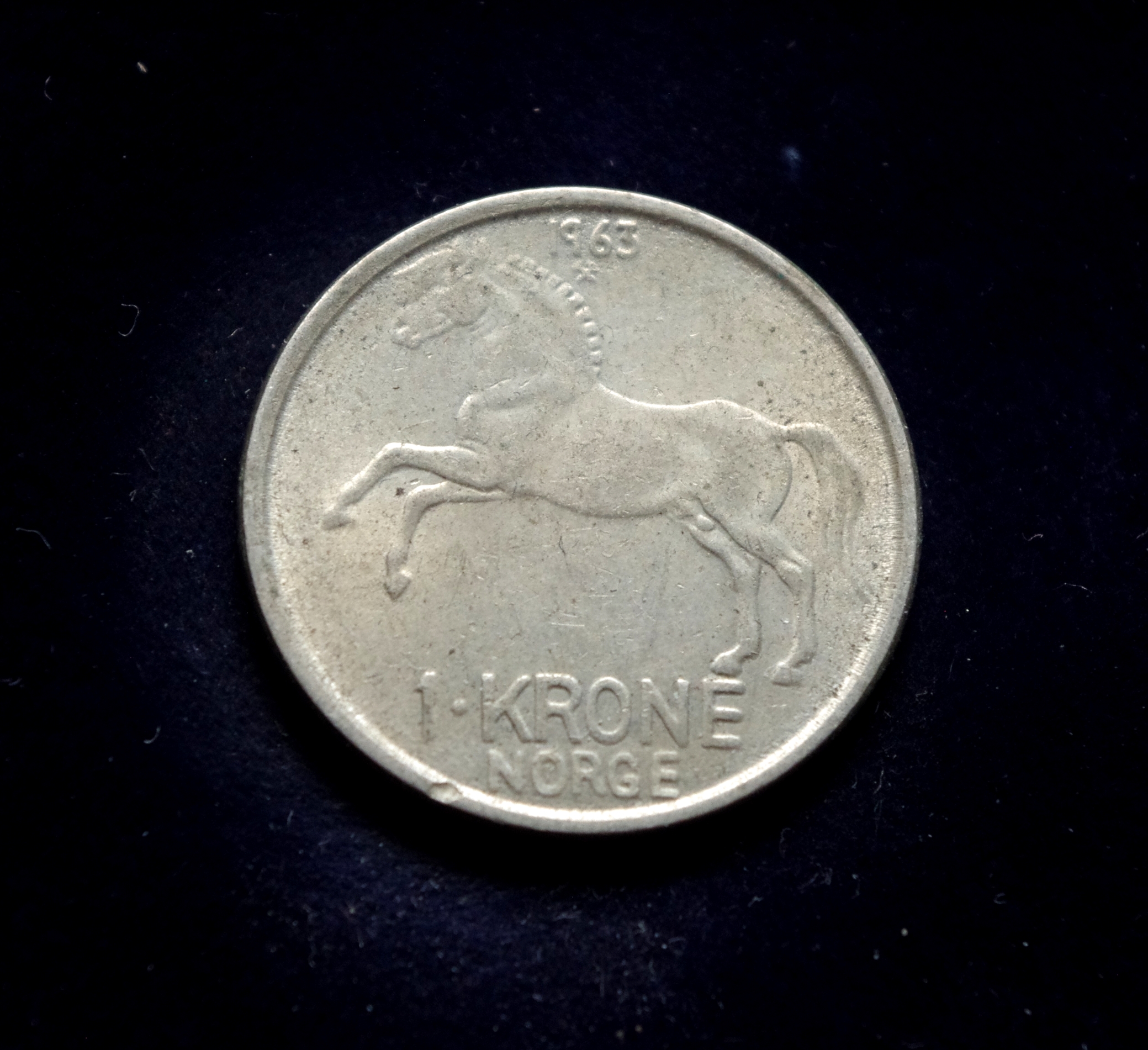 moneta, 1 krona, Norvegija, arklys