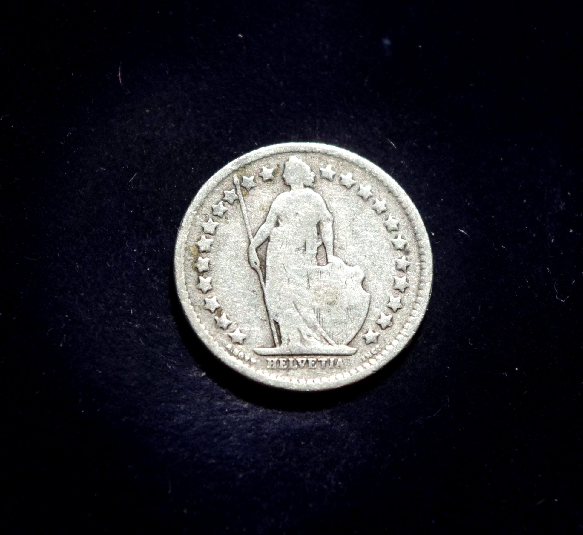 sidabrinė moneta, 1/2 franko, Šveicarija