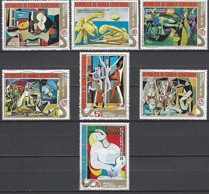 pašto ženklai, Pusiaujo Gvinėja, Menas, Pikaso paveikslai