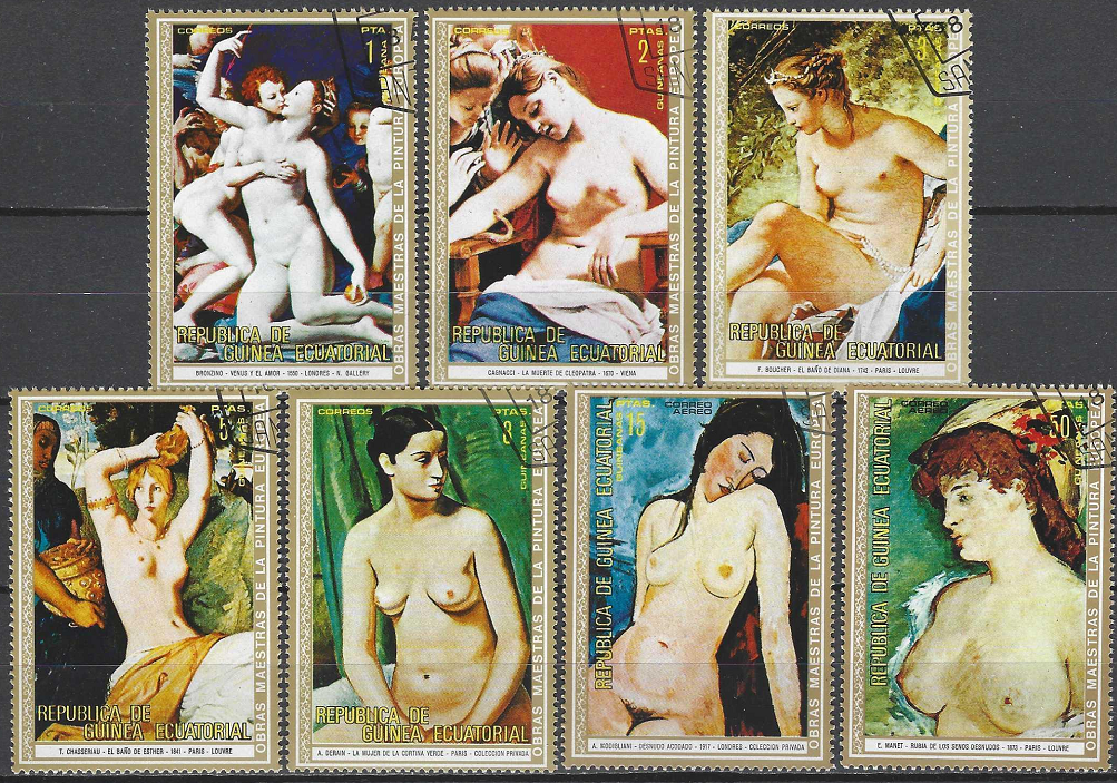 pašto ženklai, Pusiaujo Gvinėja, Paveikslai - aktai