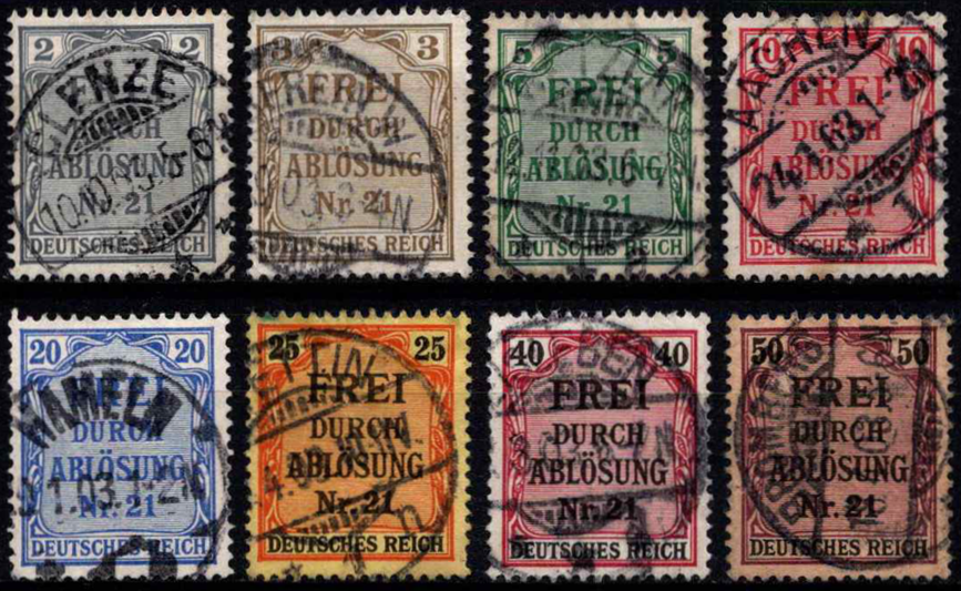 Vokietijos Reichas, tarnybiniai, pilna serija, MiNr 1-8 Used (O)