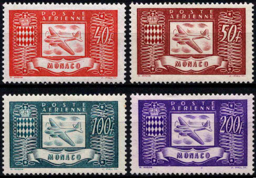 Monakas, pilna oro pašto serija, MiNr 317-320 MLH*