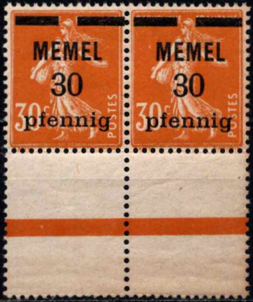 Klaipėda (Memel), pora su krašteliais, MiNr 21 MNH**