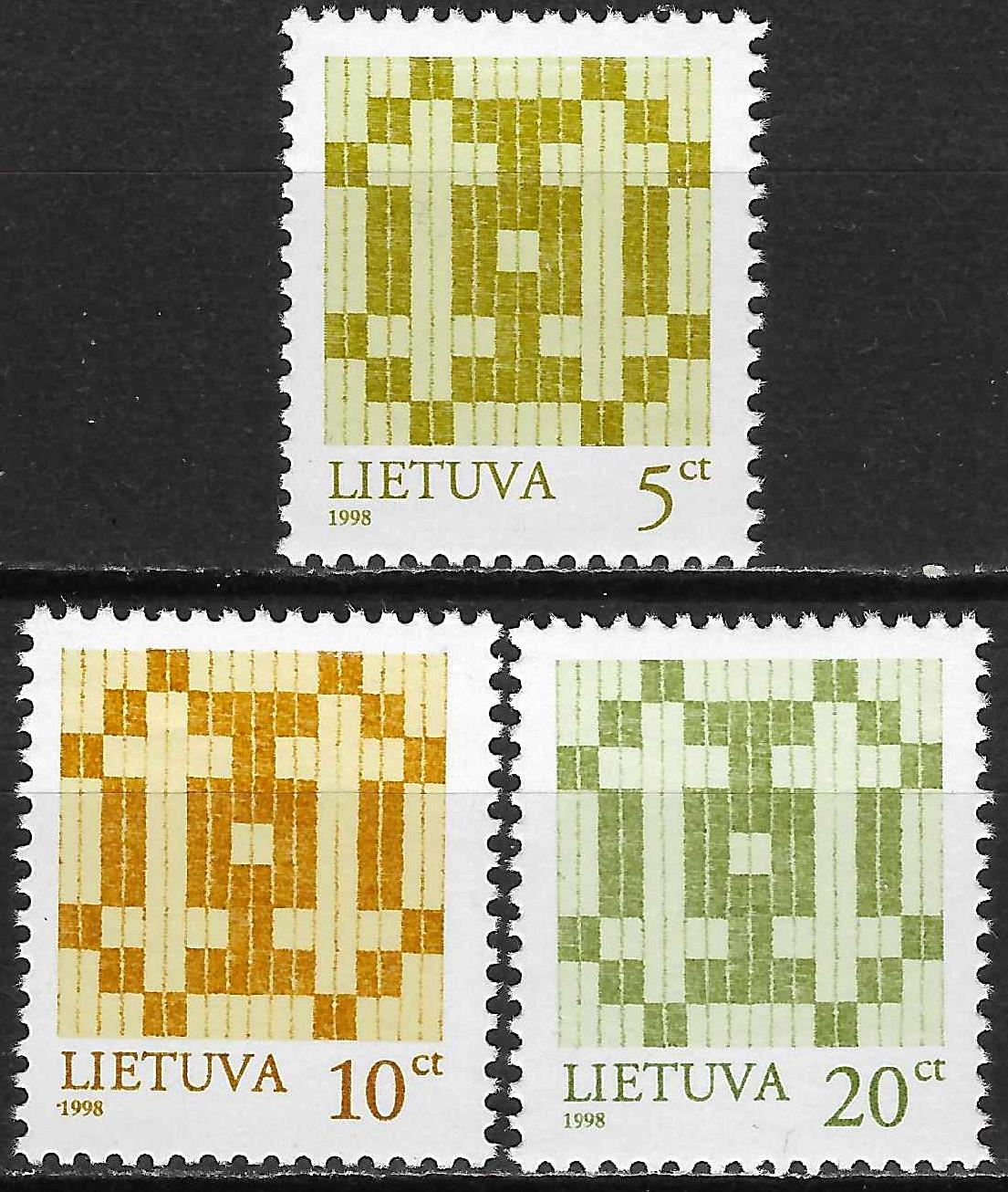 Pašto ženklai, Lietuva, Tautiniai audimo raštai