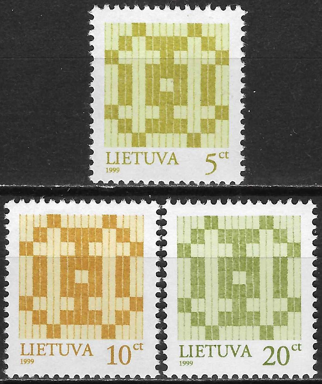 Pašto ženklai, Lietuva, Tautiniai audimo raštai