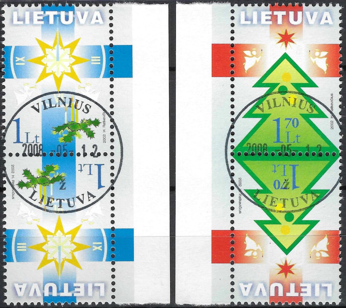 Pašto ženklai, Lietuva, Šv. Kalėdos ir Naujieji MetaiPašto ženklai, Lietuva, Šv. Kalėdos ir Naujieji Metai