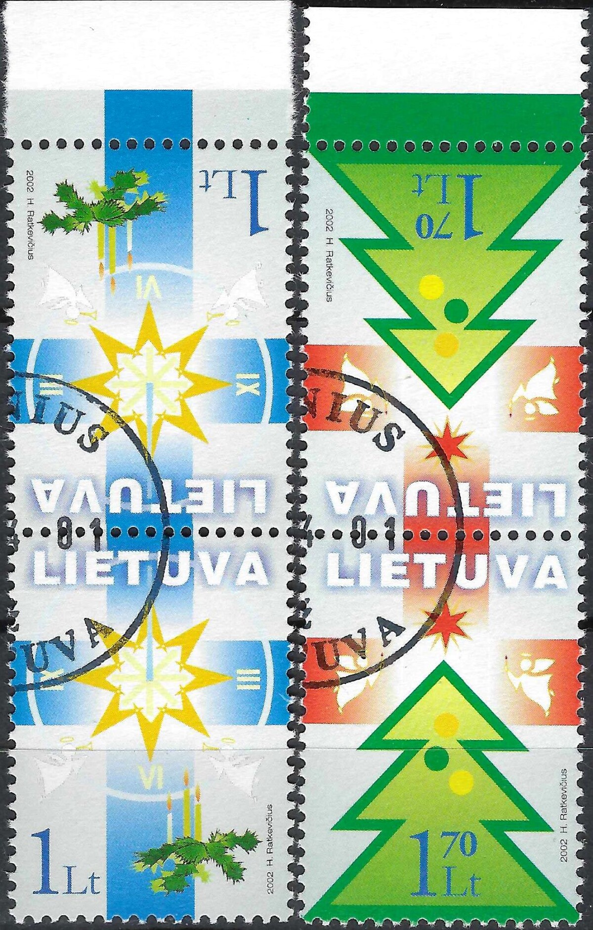 Pašto ženklai, Lietuva, Šv. Kalėdos ir Naujieji Metai