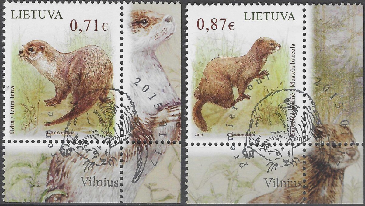 Pašto ženklai, Lietuva, Ūdra ir Europinė audinė