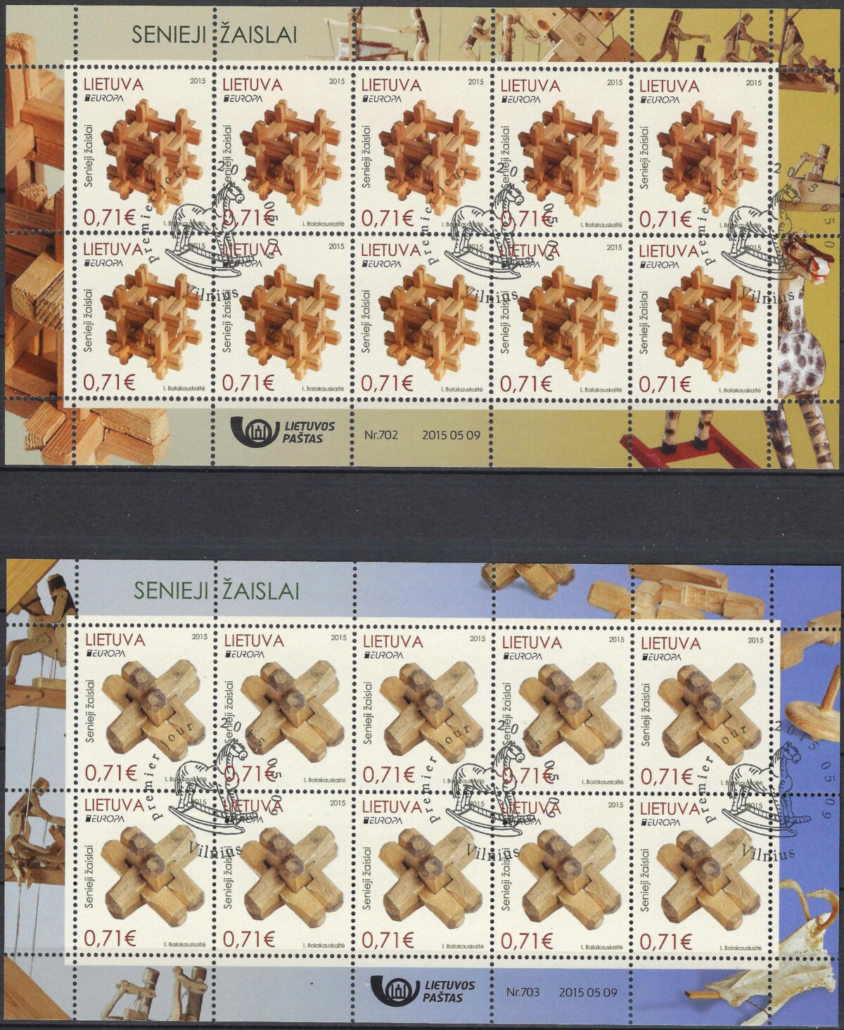 Pašto ženklai, Lietuva, EUROPA. Istoriniai žaislai