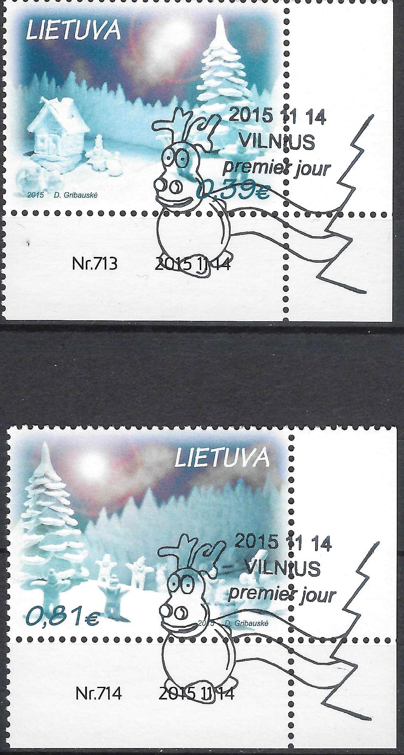 Pašto ženklai, Lietuva, Šv. Kalėdos ir Naujieji Metai