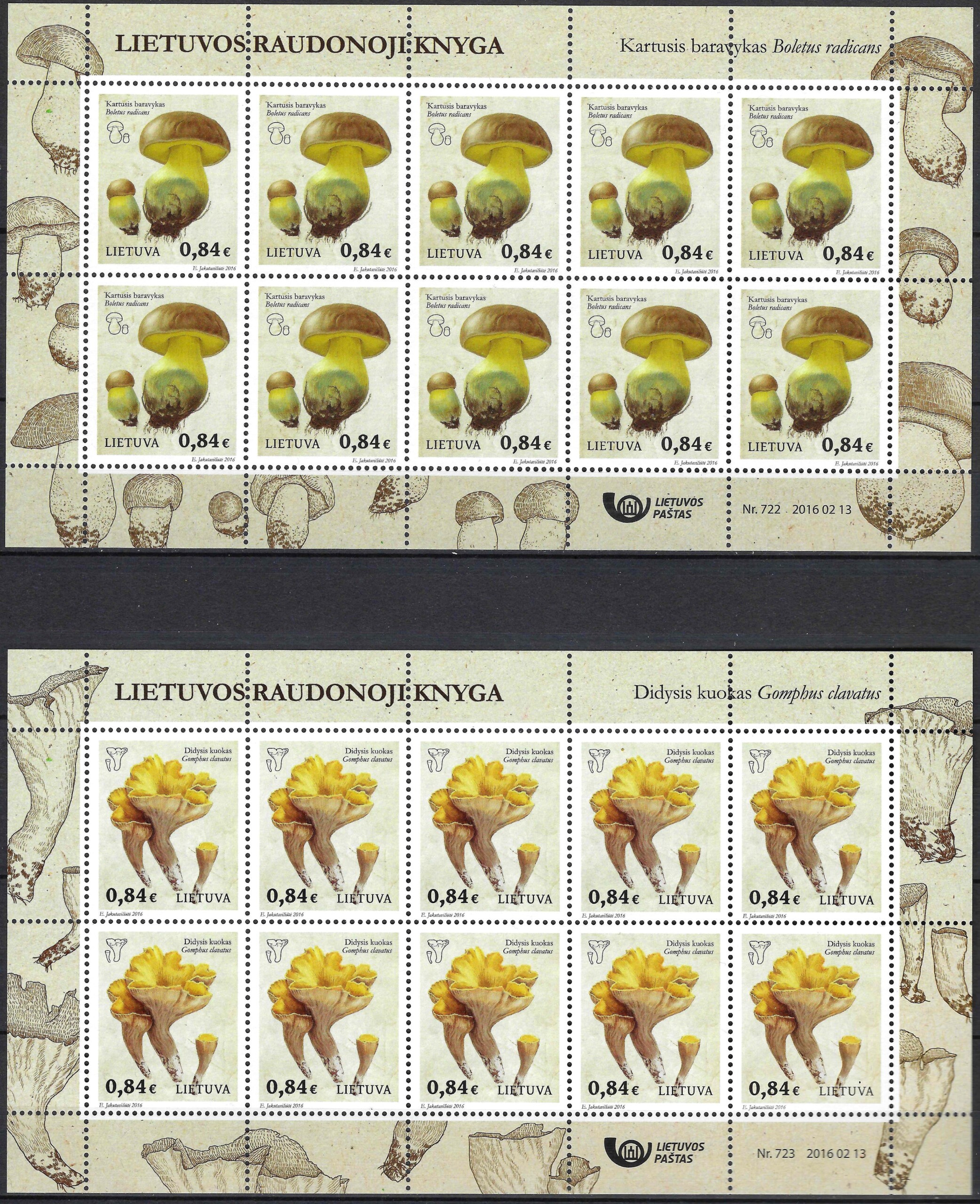 Pašto ženklai, Lietuva, grybai: kartusis baravykas ir didysis kuokas
