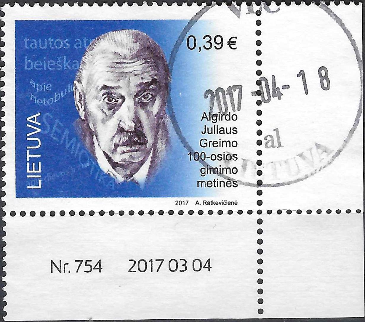 Pašto ženklai, Lietuva, Kalbininkas ir semiotikas Algirdas Julius Greimas