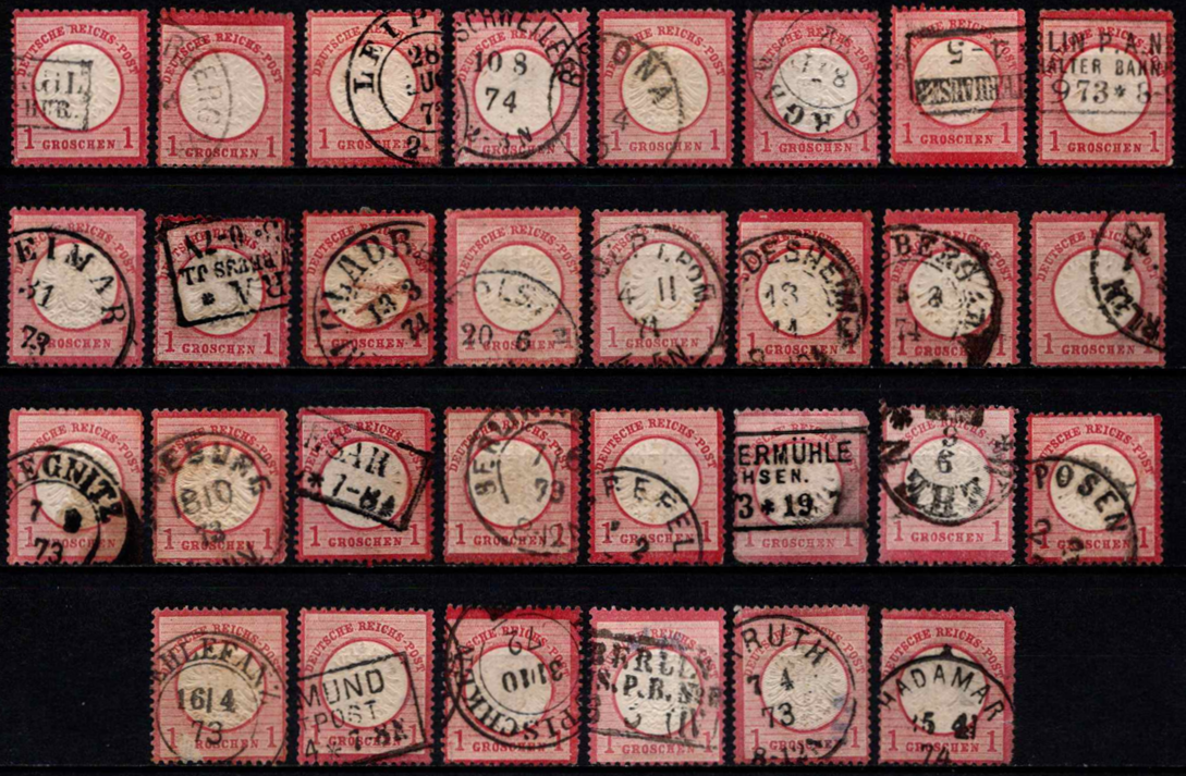 Vokietijos Reichas, MiNr 19 x 30 vnt. Used (O)