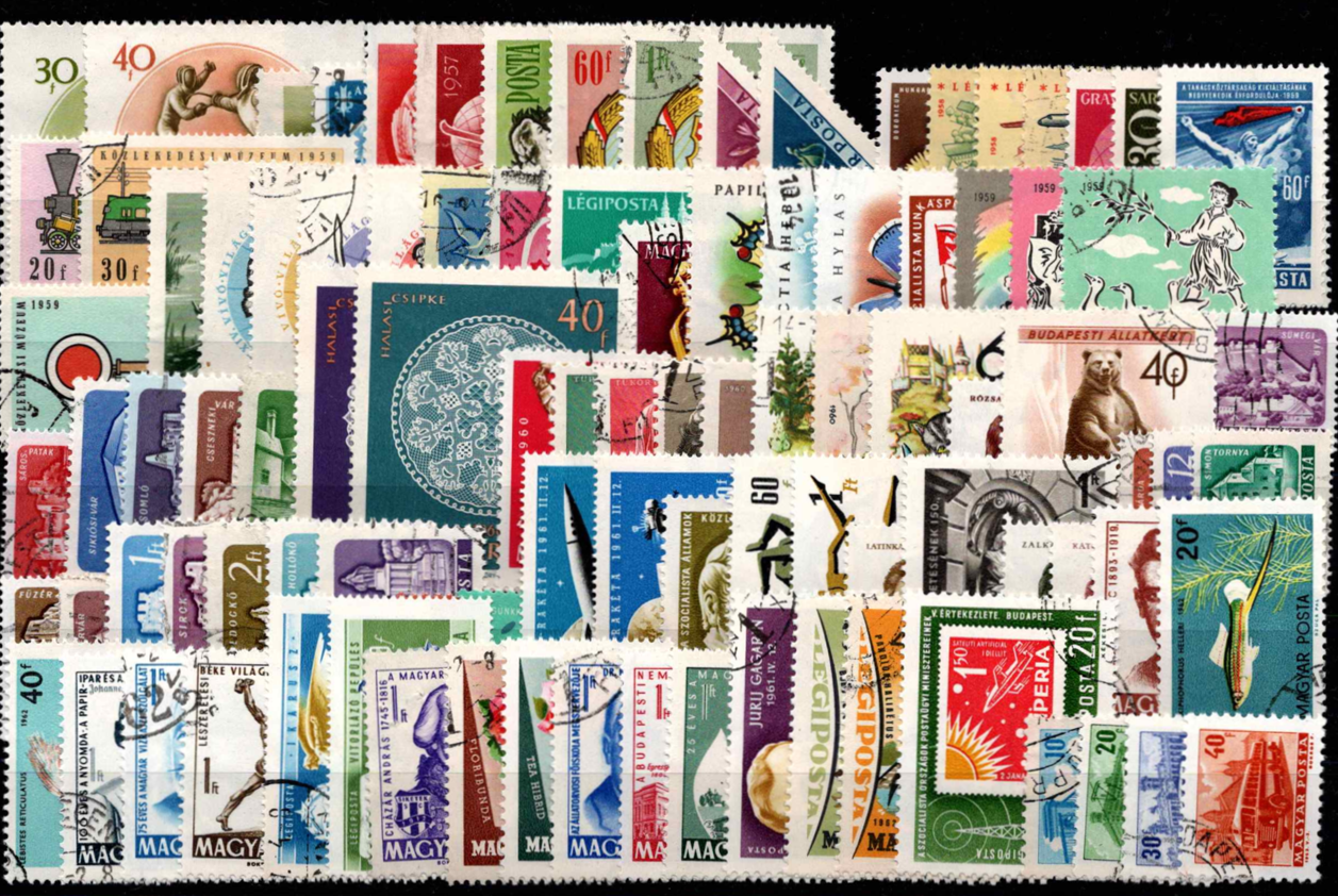 100 vnt. skirtingų Vengrijos pašto ženklų pakuotė Used (O)