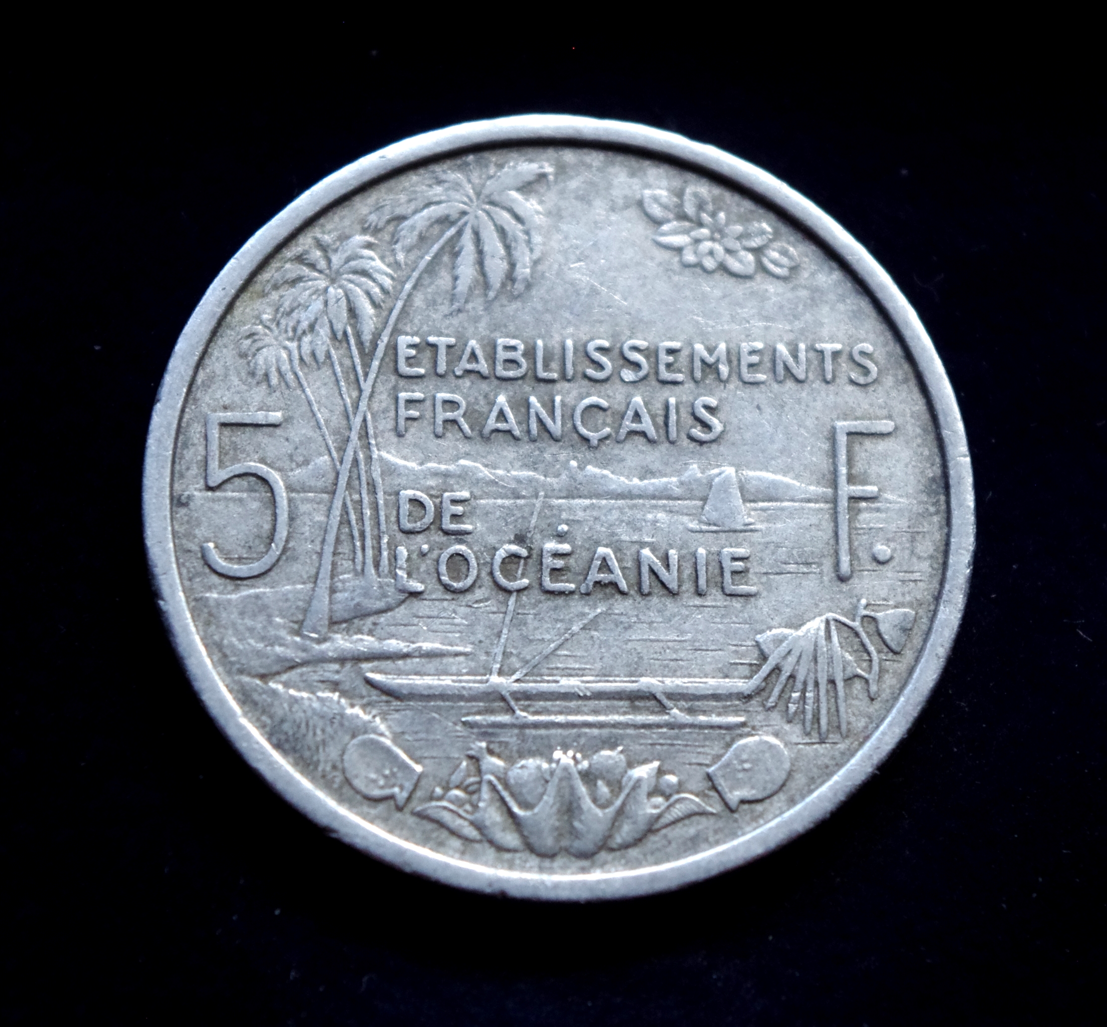 Prancūzijos Okeanijos 5 frankų moneta