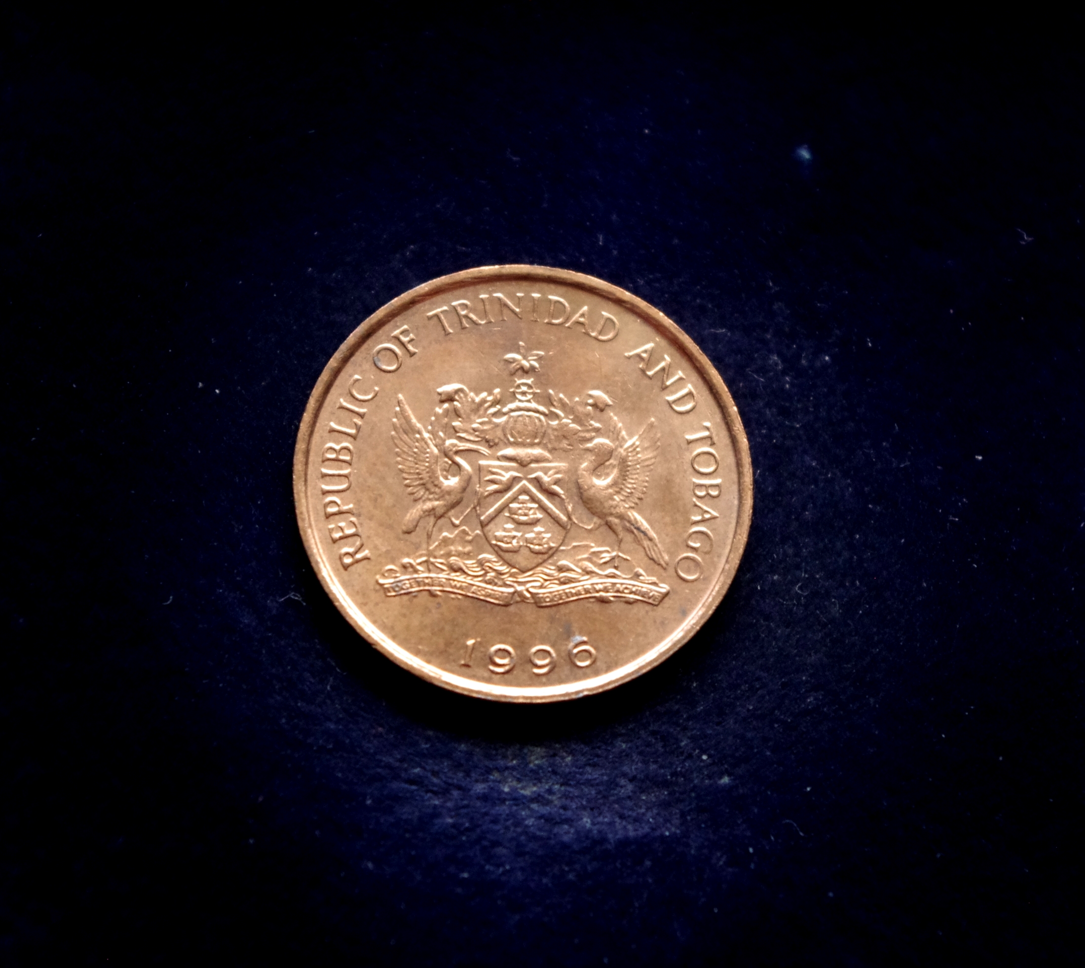 Trinidado ir Tobago 1 cento moneta. Kolibris