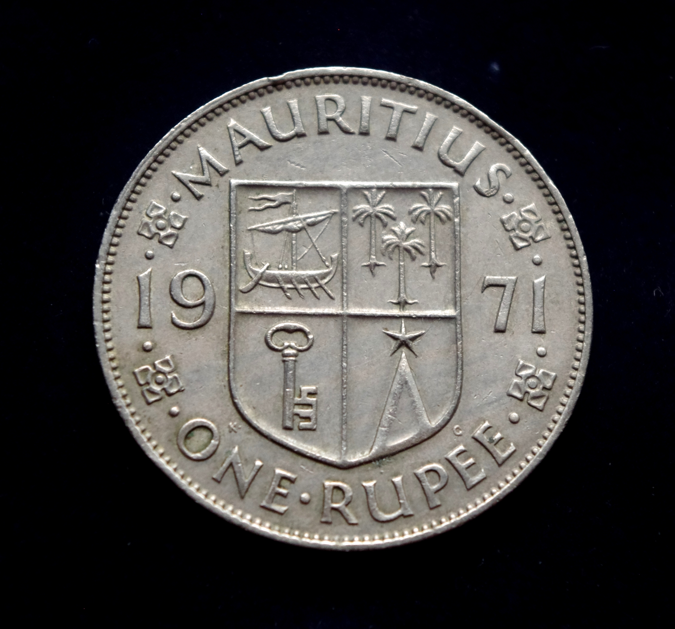 Mauricijau 1 rupijos moneta