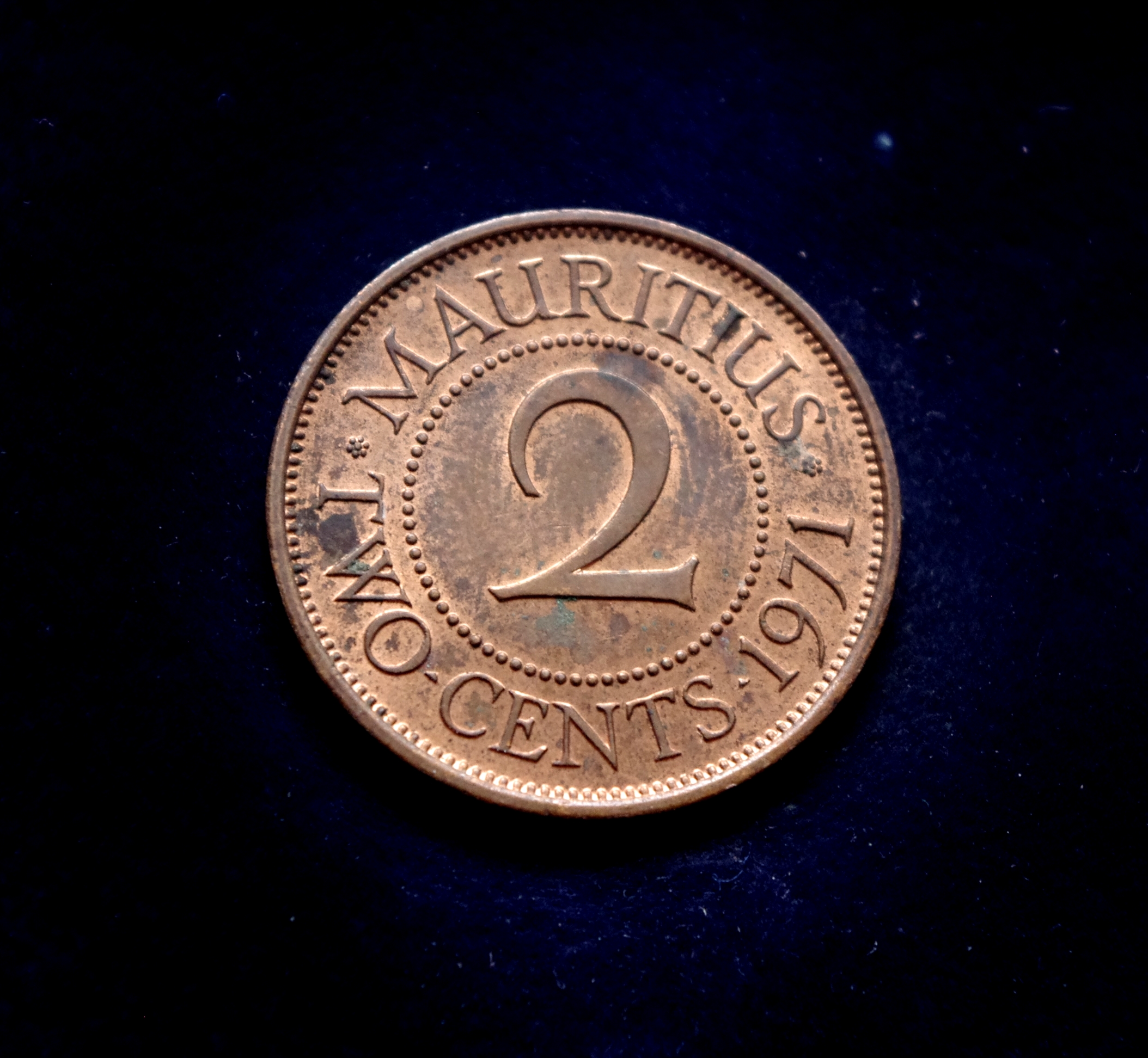 Mauricijau 2 centų moneta