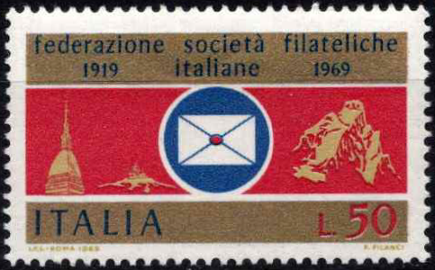 50 metų Italijos filatelistų draugijos asociacijai