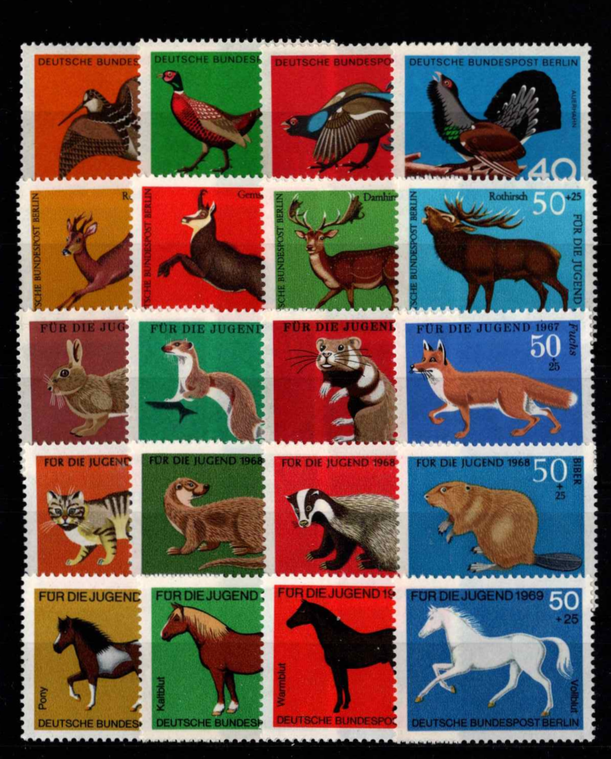 Medžiojamieji paukščiai, Stambūs laukiniai žinduoliai, Kailiniai gyvūnai, Nykstantys gyvūnai ir Arkliai