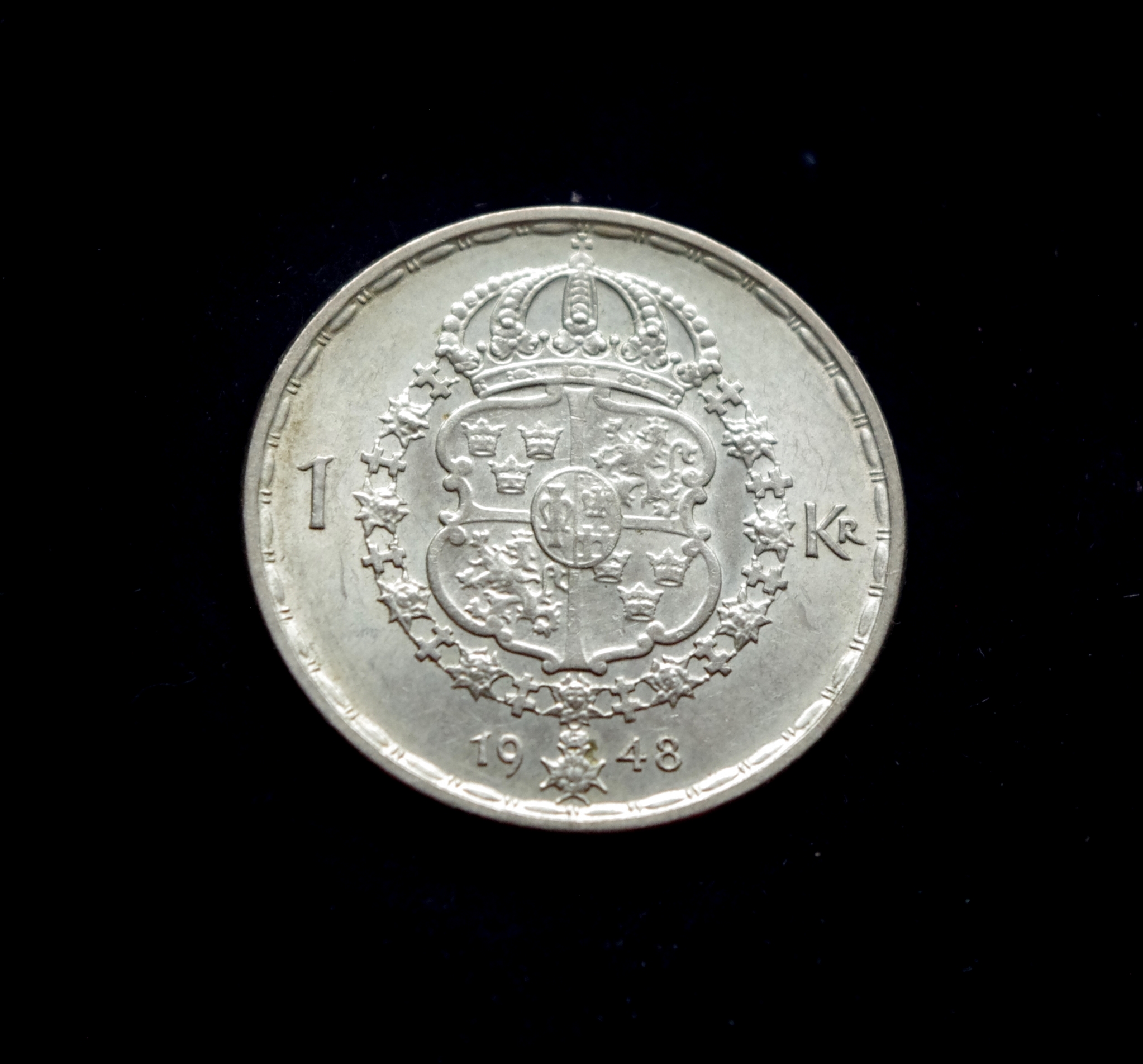 Švedijos 1 kronos sidabrinė moneta