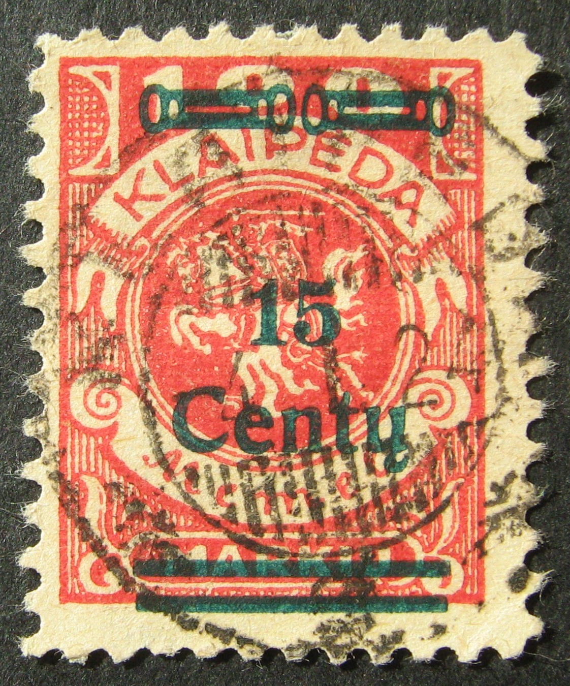 Perspausdintas MiNr 146. Perspaudas t. žalios spalvos