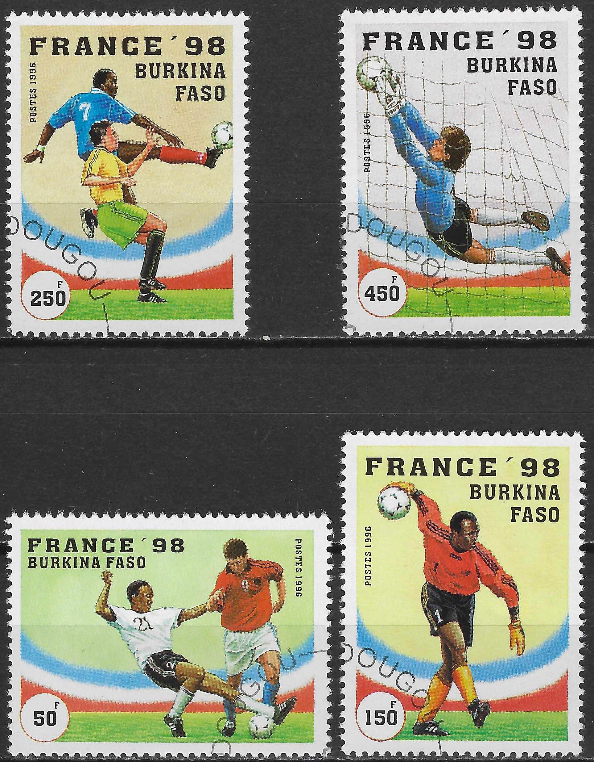 Pašto ženklų serija, Burkina Fasas. 1998 metų Pasaulio futbolo čempionatas Prancūzijoje