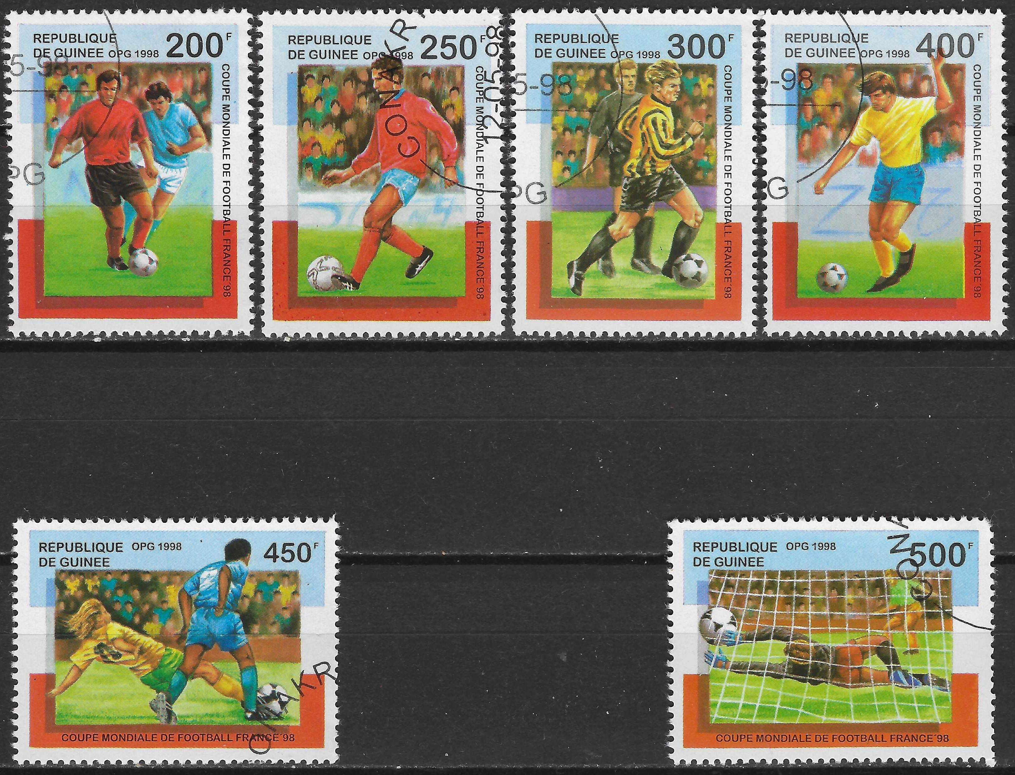 Pašto ženklų serija, Gvinėja. 1998 metų Pasaulio futbolo čempionatas Prancūzijoje