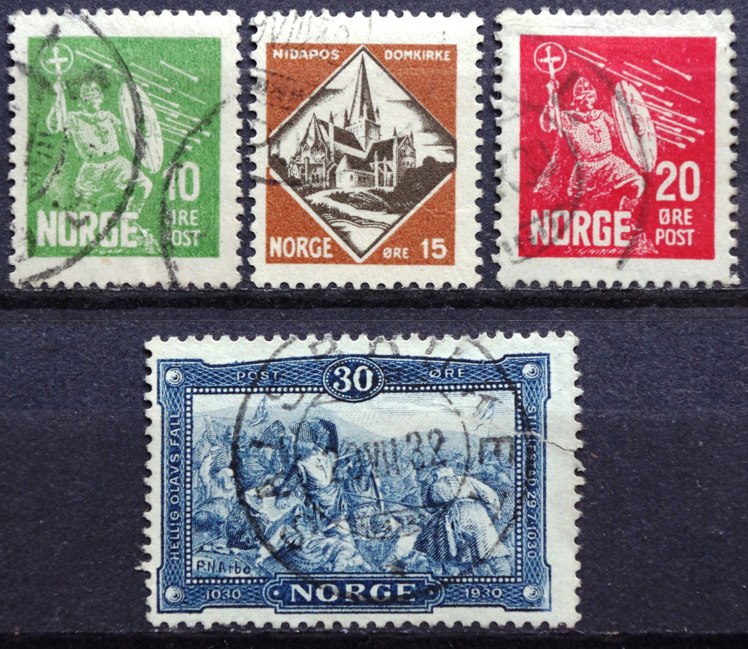 Pašto ženklų serija, Norvegija. Karaliaus Olafo II 900-osios mirties metinės