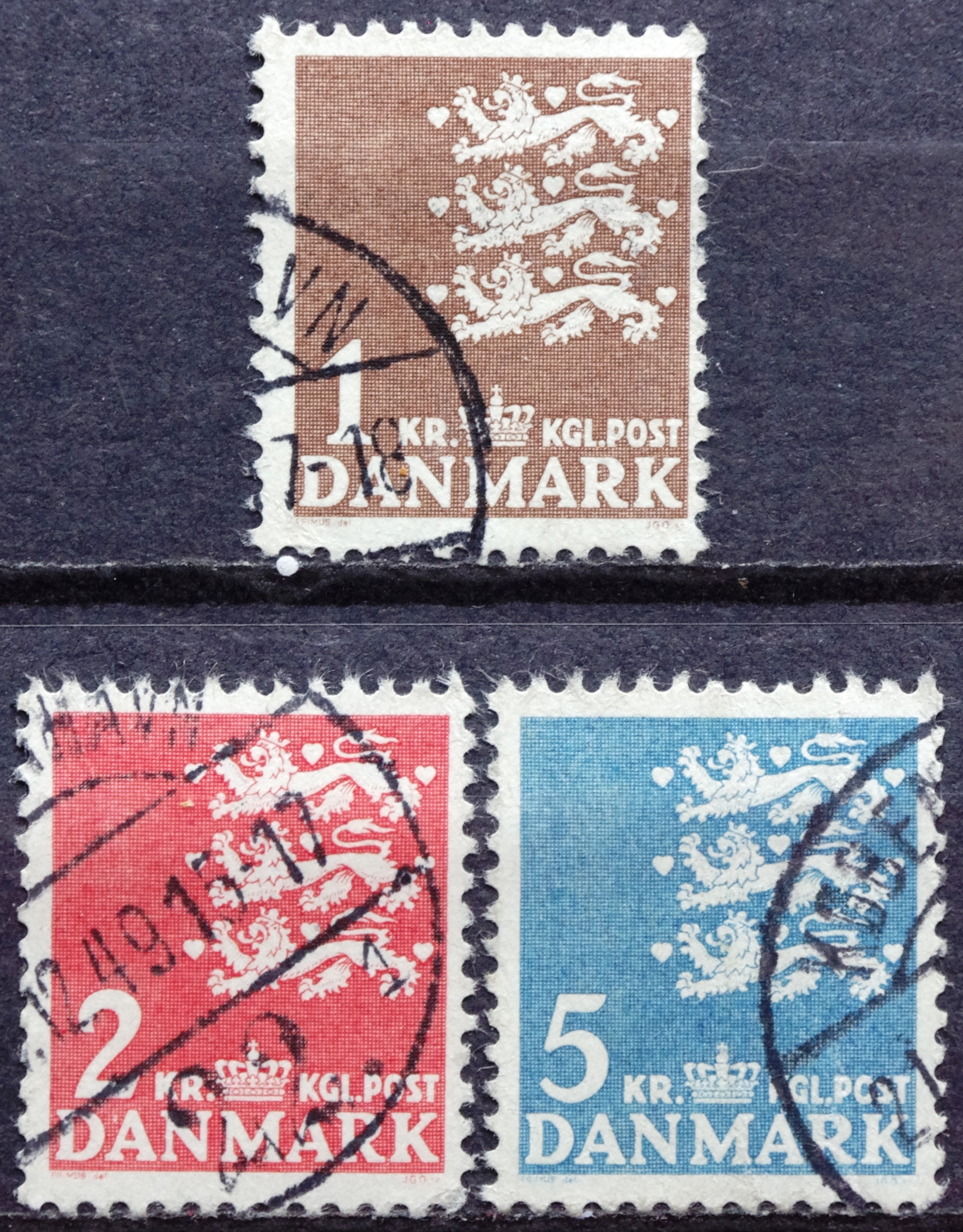 Pašto ženklai, Danija. Standartinė pašto ženklų laida. Mažas herbas