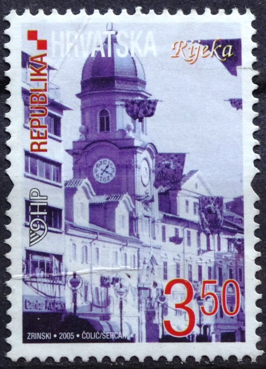 Pašto ženklas. Kroatija. Kroatijos miestas Rijeka