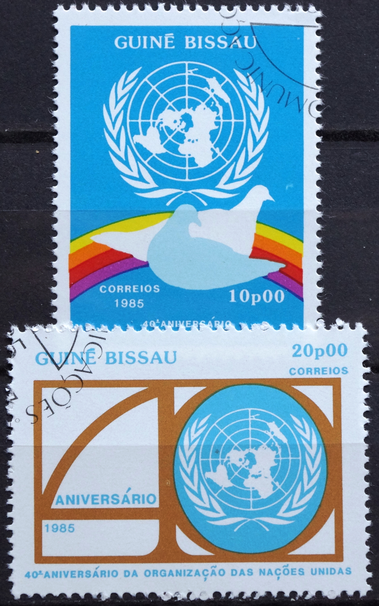 Pašto ženklų serija, Gvinėja Bisau. Jungtinių Tautų 40-ies metų sukaktis
