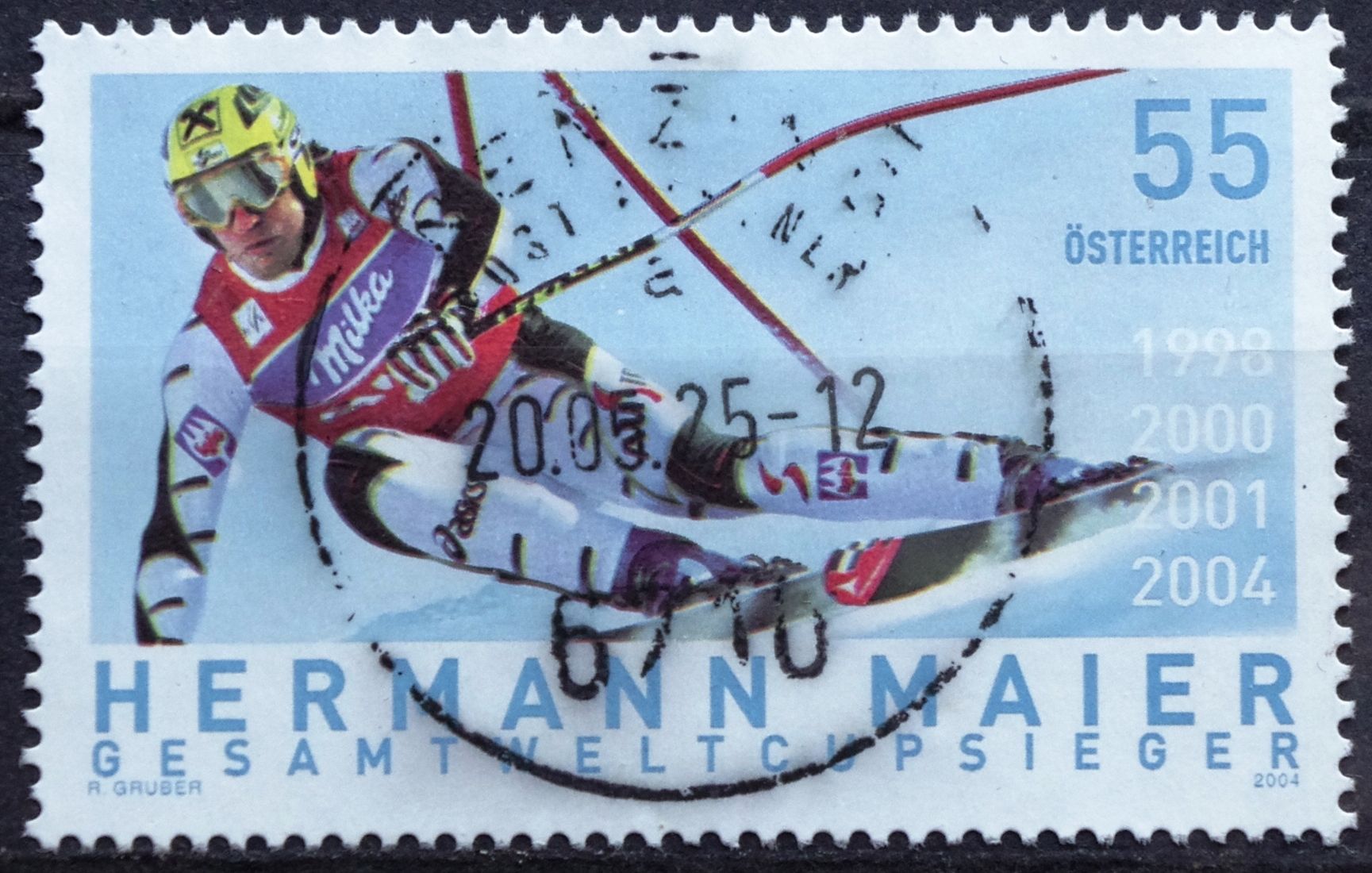 Pašto ženklas, Austrija. Slidininkas Hermann Maier